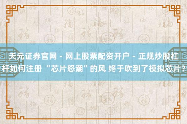 天元证券官网 - 网上股票配资开户 - 正规炒股杠杆如何注册 “芯片怒潮”的风 终于吹到了模拟芯片？