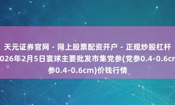 天元证券官网 - 网上股票配资开户 - 正规炒股杠杆如何注册 2026年2月5日寰球主要批发市集党参(党参0.4-0.6cm)价钱行情