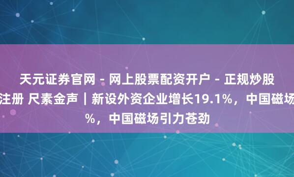 天元证券官网 - 网上股票配资开户 - 正规炒股杠杆如何注册 尺素金声｜新设外资企业增长19.1%，中国磁场引力苍劲