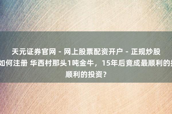天元证券官网 - 网上股票配资开户 - 正规炒股杠杆如何注册 华西村那头1吨金牛，15年后竟成最顺利的投资？