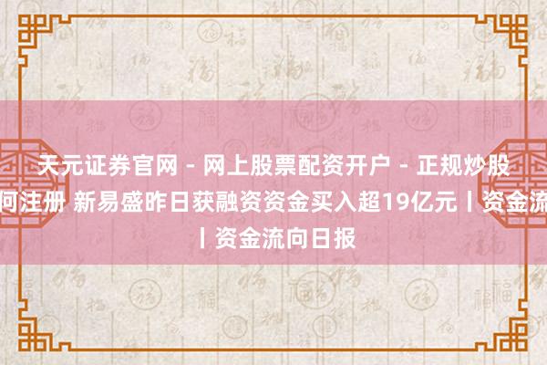 天元证券官网 - 网上股票配资开户 - 正规炒股杠杆如何注册 新易盛昨日获融资资金买入超19亿元丨资金流向日报