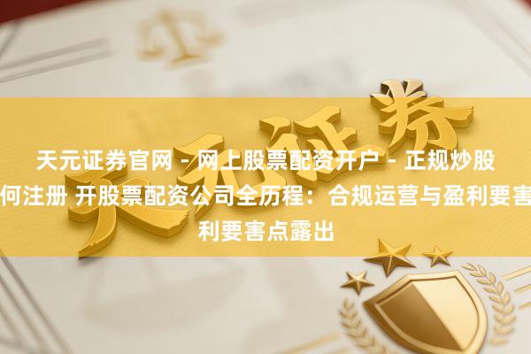天元证券官网 - 网上股票配资开户 - 正规炒股杠杆如何注册 开股票配资公司全历程：合规运营与盈利要害点露出
